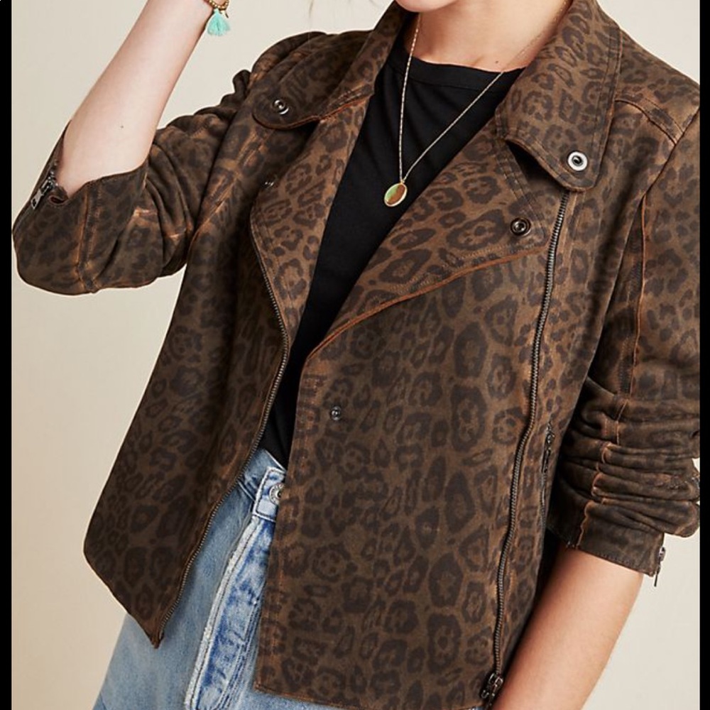Marrakech Leopard Moro jacket anthropologie size L